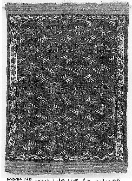 Yomut Main Carpet, Wool (warp, weft); asymmetrically knotted pile