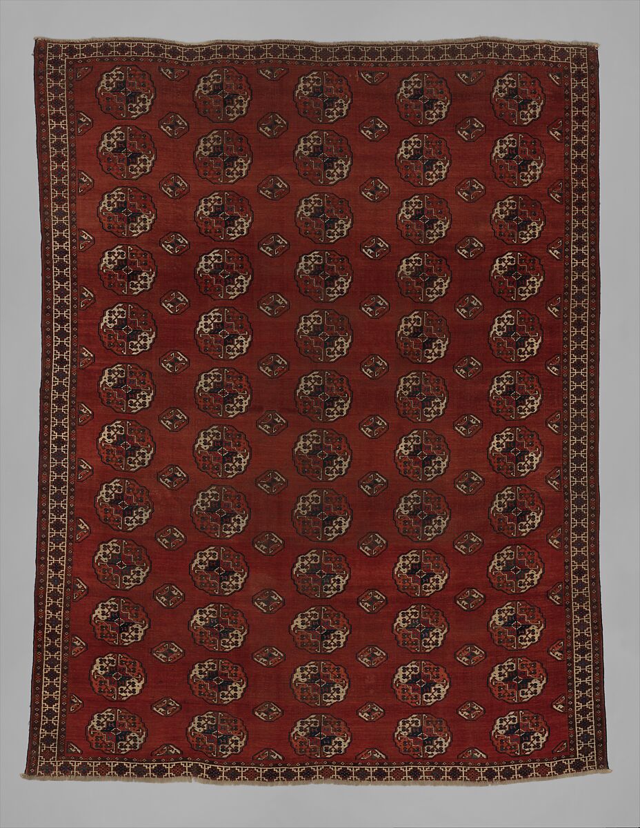 Salor Main Carpet, Wool (warp, weft, and pile), silk; asymmetrically knotted pile