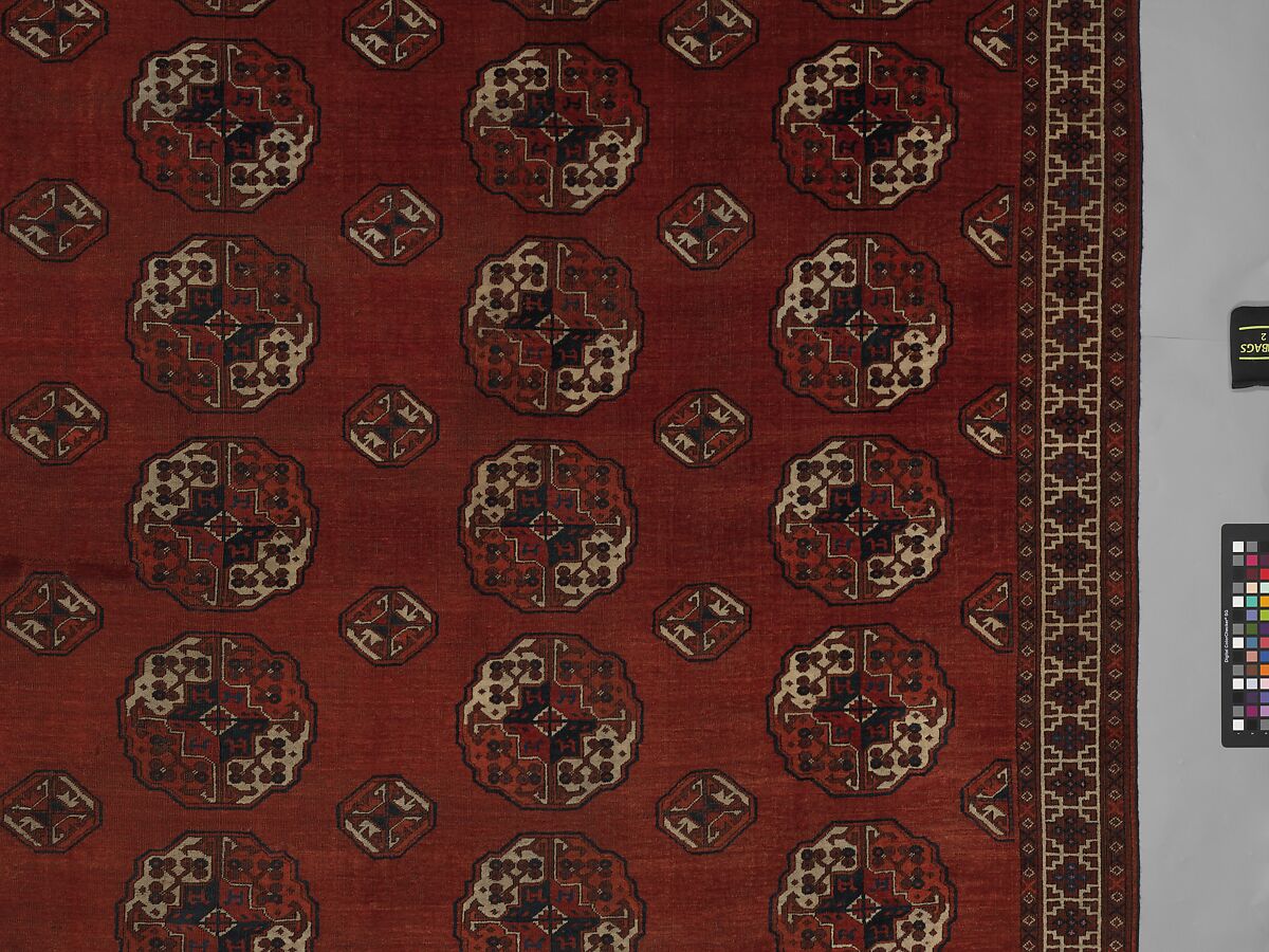 Salor Main Carpet, Wool (warp, weft, and pile), silk; asymmetrically knotted pile