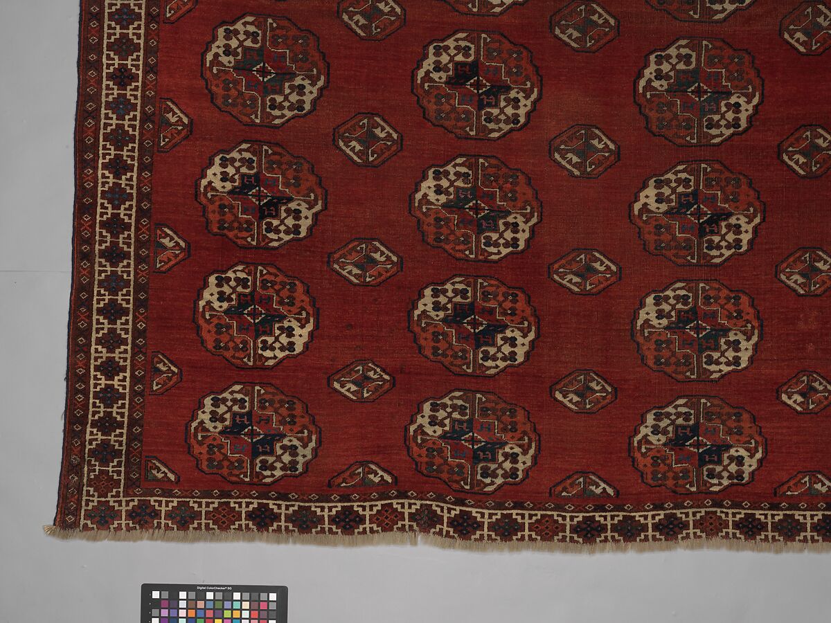 Salor Main Carpet, Wool (warp, weft, and pile), silk; asymmetrically knotted pile