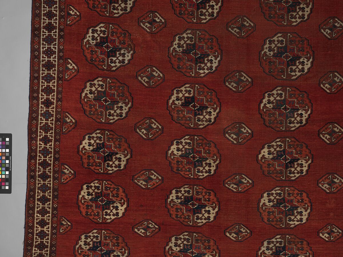 Salor Main Carpet, Wool (warp, weft, and pile), silk; asymmetrically knotted pile