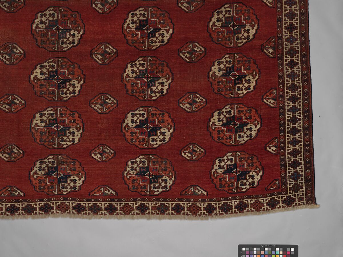 Salor Main Carpet, Wool (warp, weft, and pile), silk; asymmetrically knotted pile