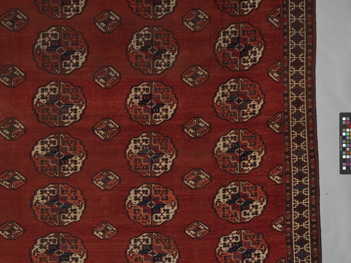 Salor Main Carpet, Wool (warp, weft, and pile), silk; asymmetrically knotted pile