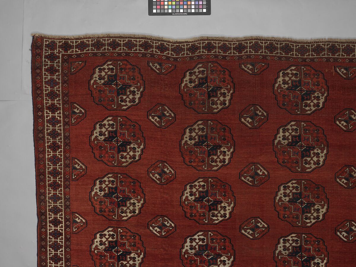 Salor Main Carpet, Wool (warp, weft, and pile), silk; asymmetrically knotted pile