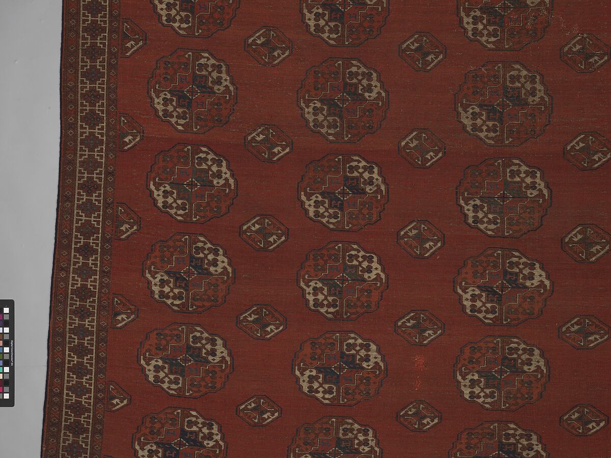 Salor Main Carpet, Wool (warp, weft, and pile), silk; asymmetrically knotted pile