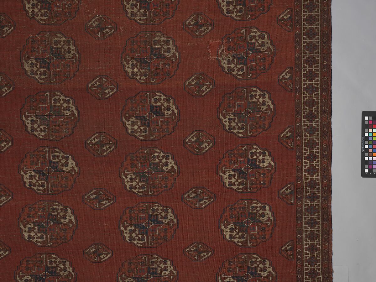 Salor Main Carpet, Wool (warp, weft, and pile), silk; asymmetrically knotted pile