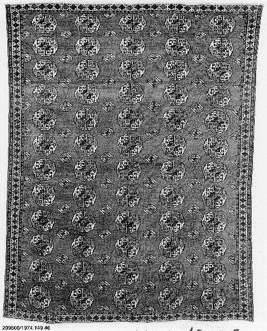 Salor Main Carpet, Wool (warp, weft, and pile), silk; asymmetrically knotted pile