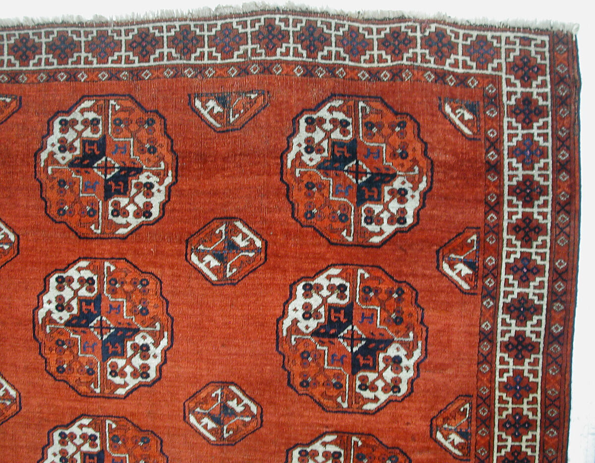 Salor Main Carpet, Wool (warp, weft, and pile), silk; asymmetrically knotted pile