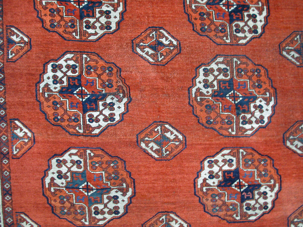 Salor Main Carpet, Wool (warp, weft, and pile), silk; asymmetrically knotted pile