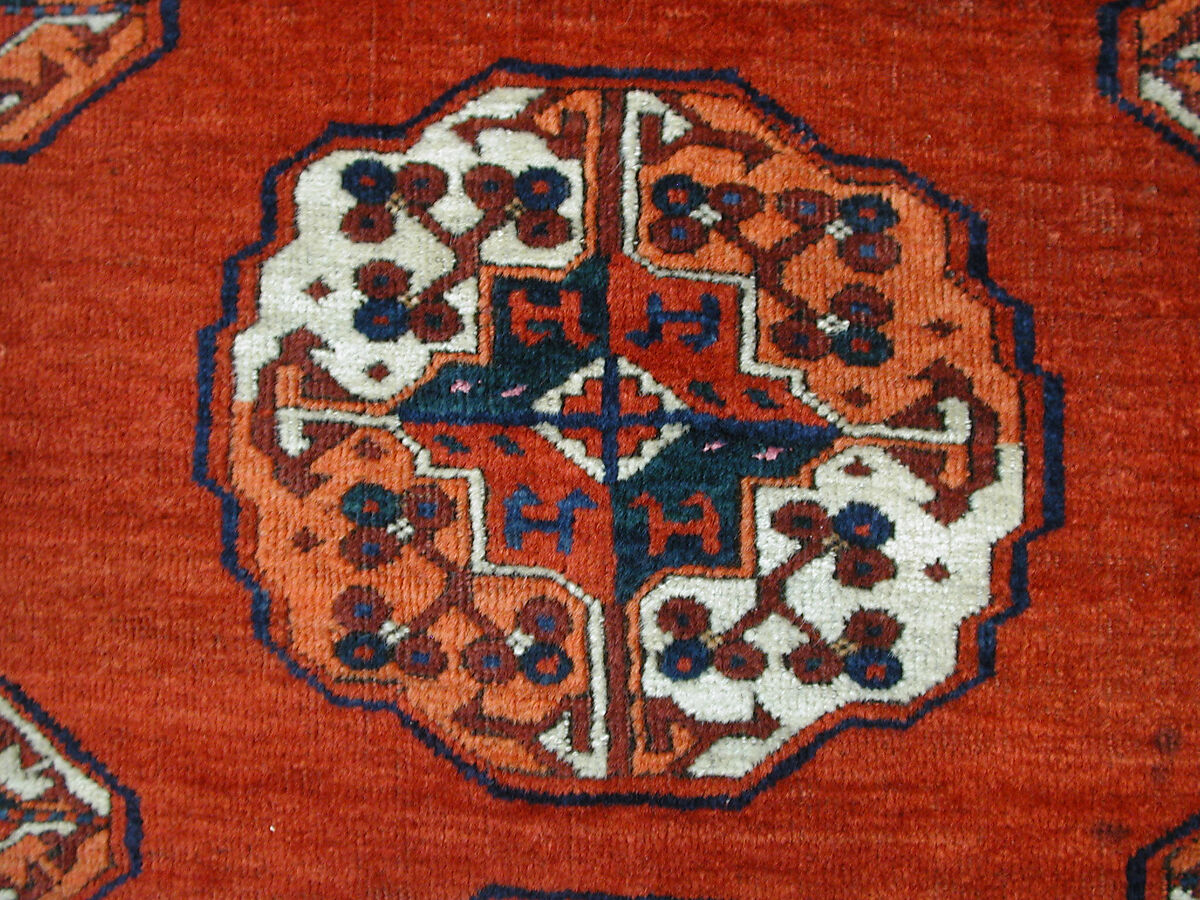 Salor Main Carpet, Wool (warp, weft, and pile), silk; asymmetrically knotted pile