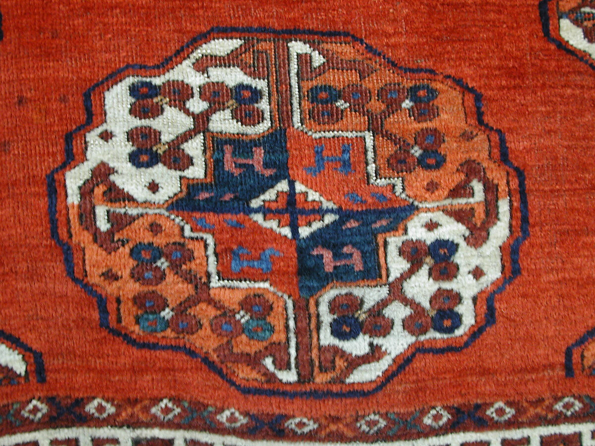 Salor Main Carpet, Wool (warp, weft, and pile), silk; asymmetrically knotted pile
