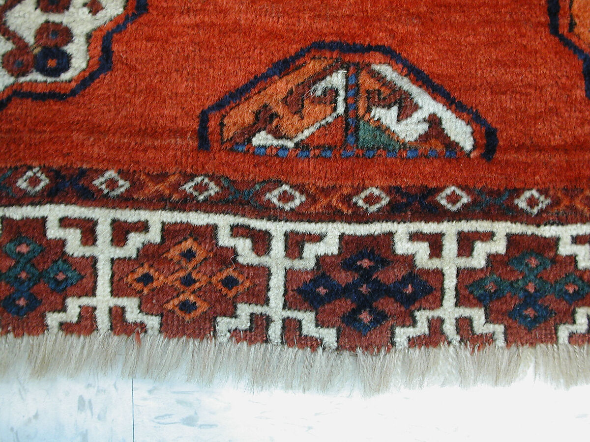 Salor Main Carpet, Wool (warp, weft, and pile), silk; asymmetrically knotted pile