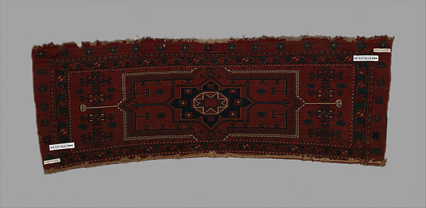 Storage Bag Fragment, Wool (warp, weft and pile), cotton (pile); asymmetrically knotted pile