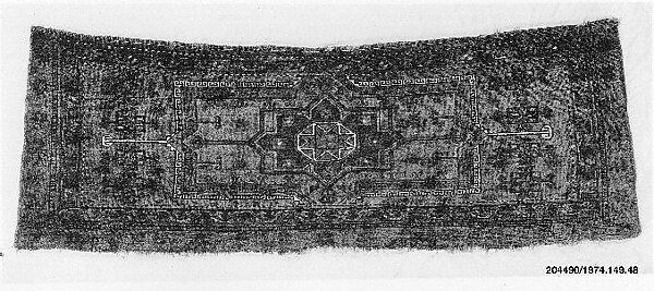 Storage Bag Fragment, Wool (warp, weft and pile), cotton (pile); asymmetrically knotted pile