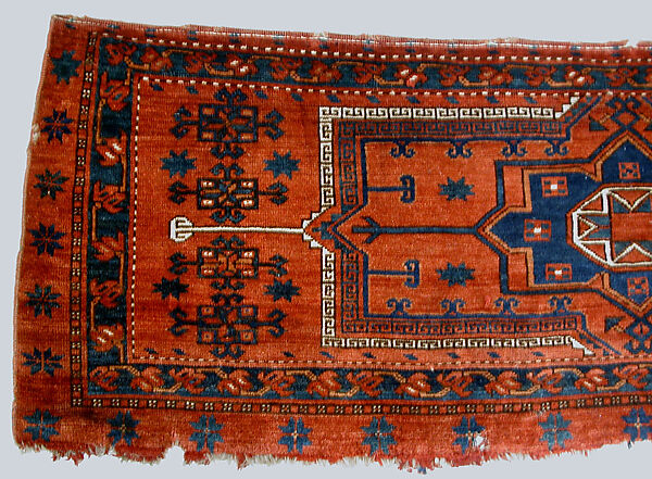 Storage Bag Fragment, Wool (warp, weft and pile), cotton (pile); asymmetrically knotted pile