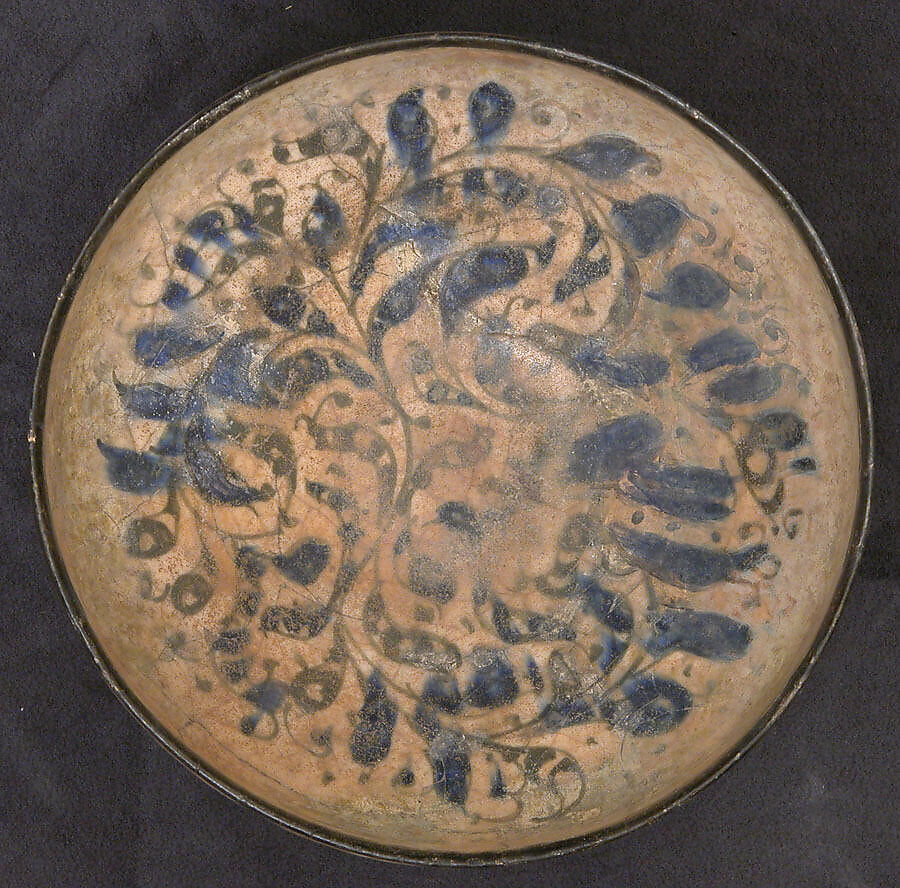 Bowl, Stonepaste; painted under transparent glaze