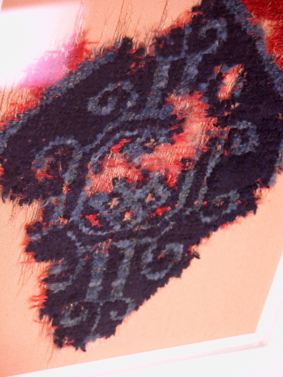 Carpet Fragment, Wool (warp, weft, and pile); symmetrically knotted pile