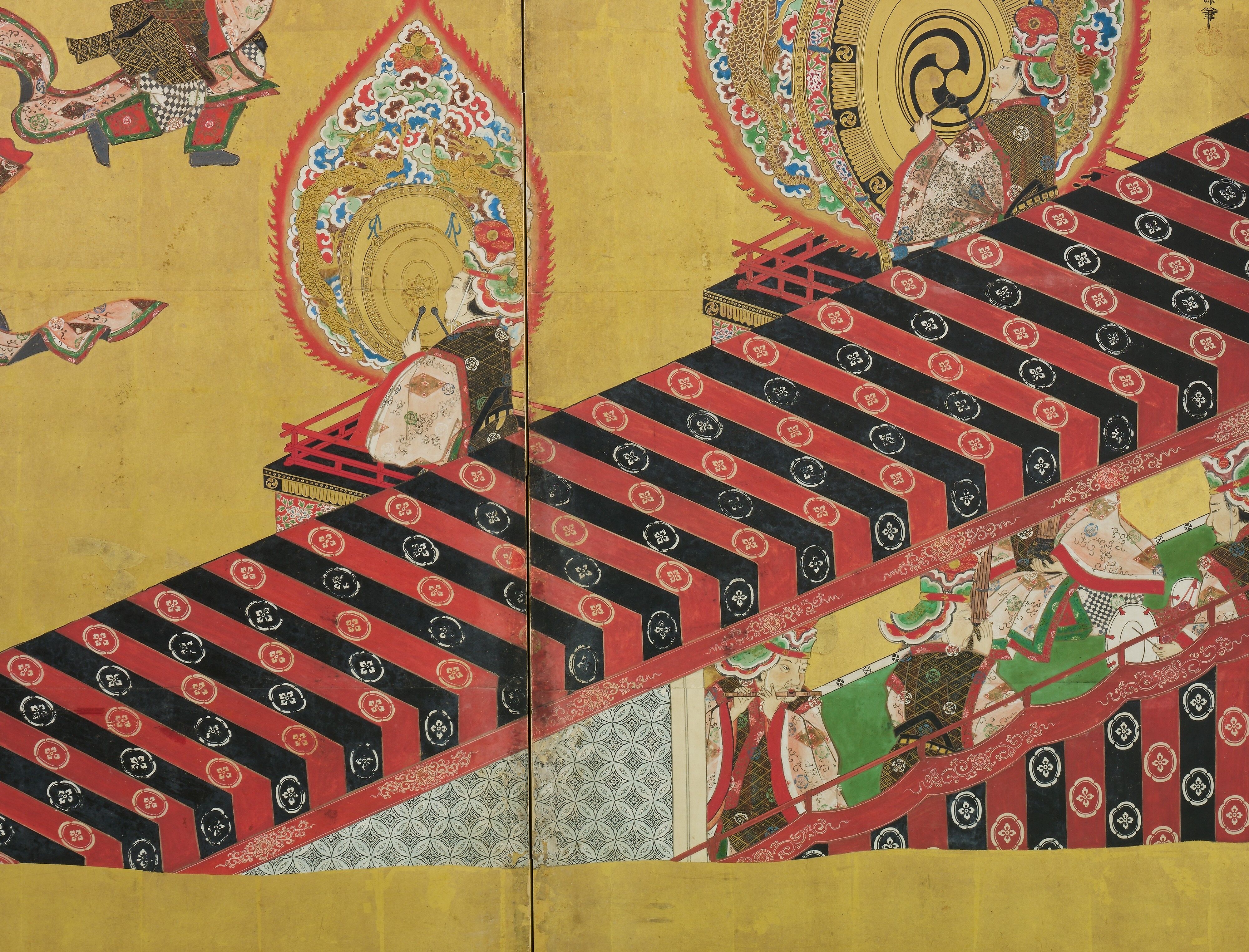 Hanabusa Itchō - Bugaku Dances (front); Chinese Lions (reverse