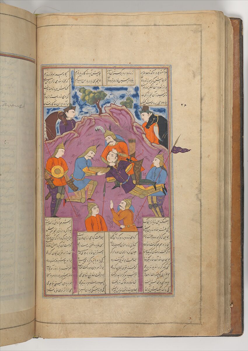 Shahnama (Book of Kings) of Firdausi, Painting by Mu'in Musavvir (Iranian, active 1630s–90s), Ink, opaque watercolor, gold, and silver on paper