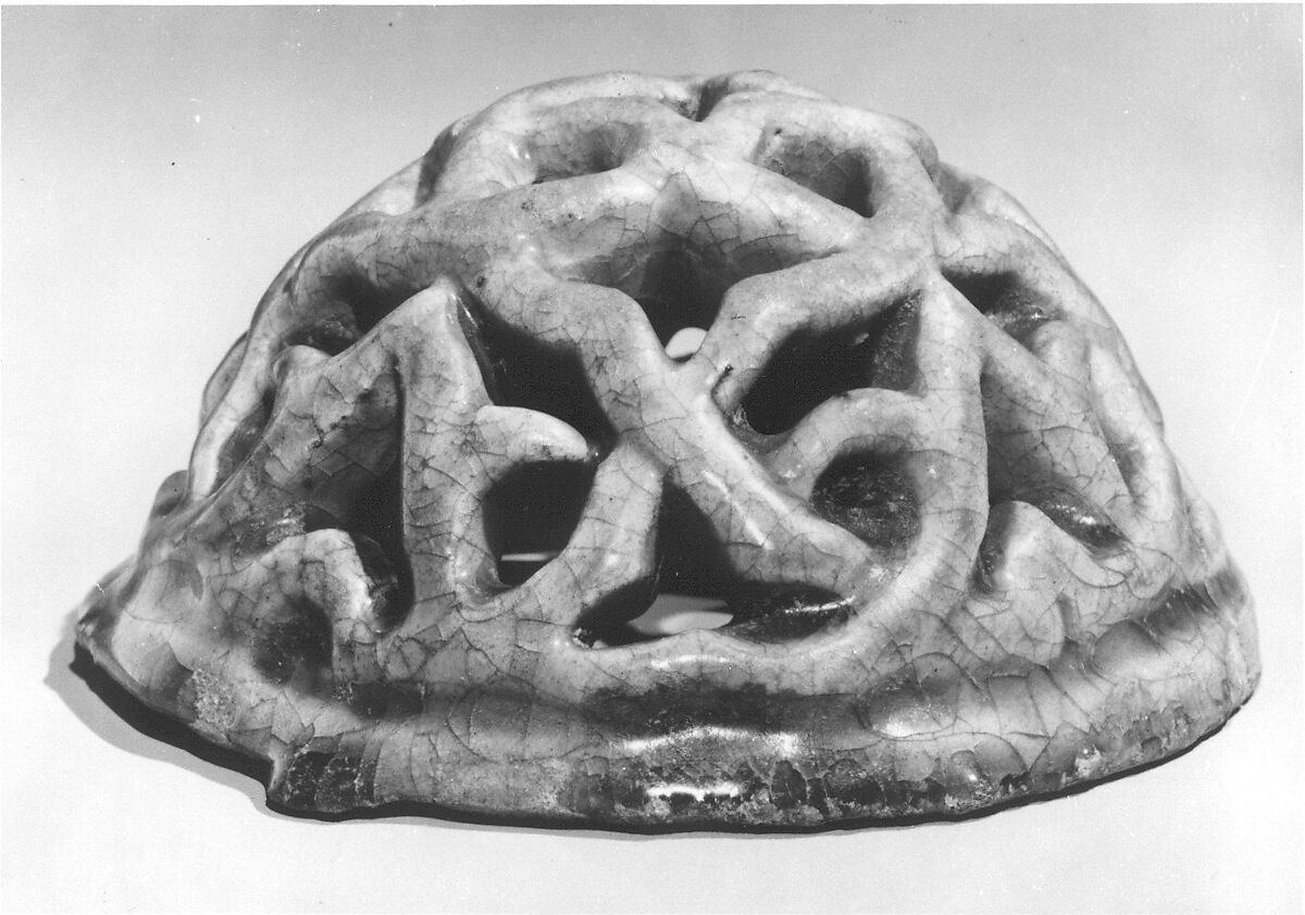 Architectural Boss, Stonepaste; molded, carved, and glazed