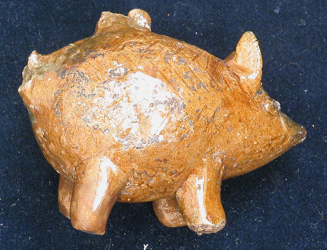 Lamp, Earthenware; applied, incised, cut, glazed