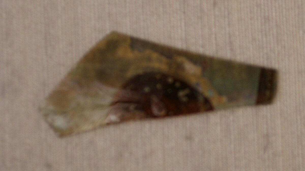 Fragment, Glass; stained and luster-painted 