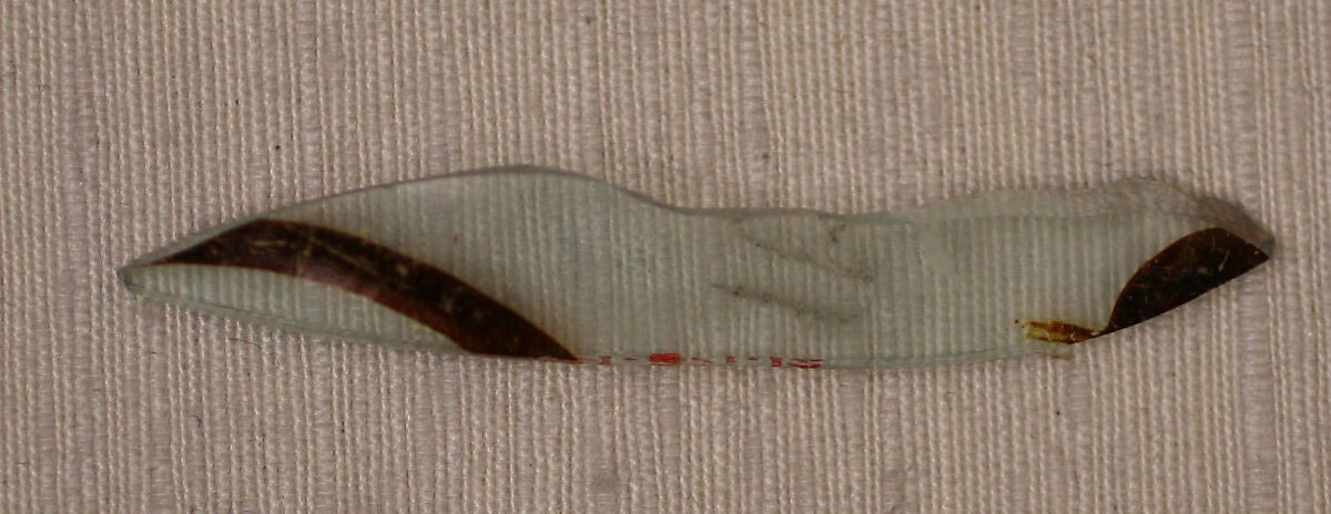 Fragment, Glass; stained and luster-painted 