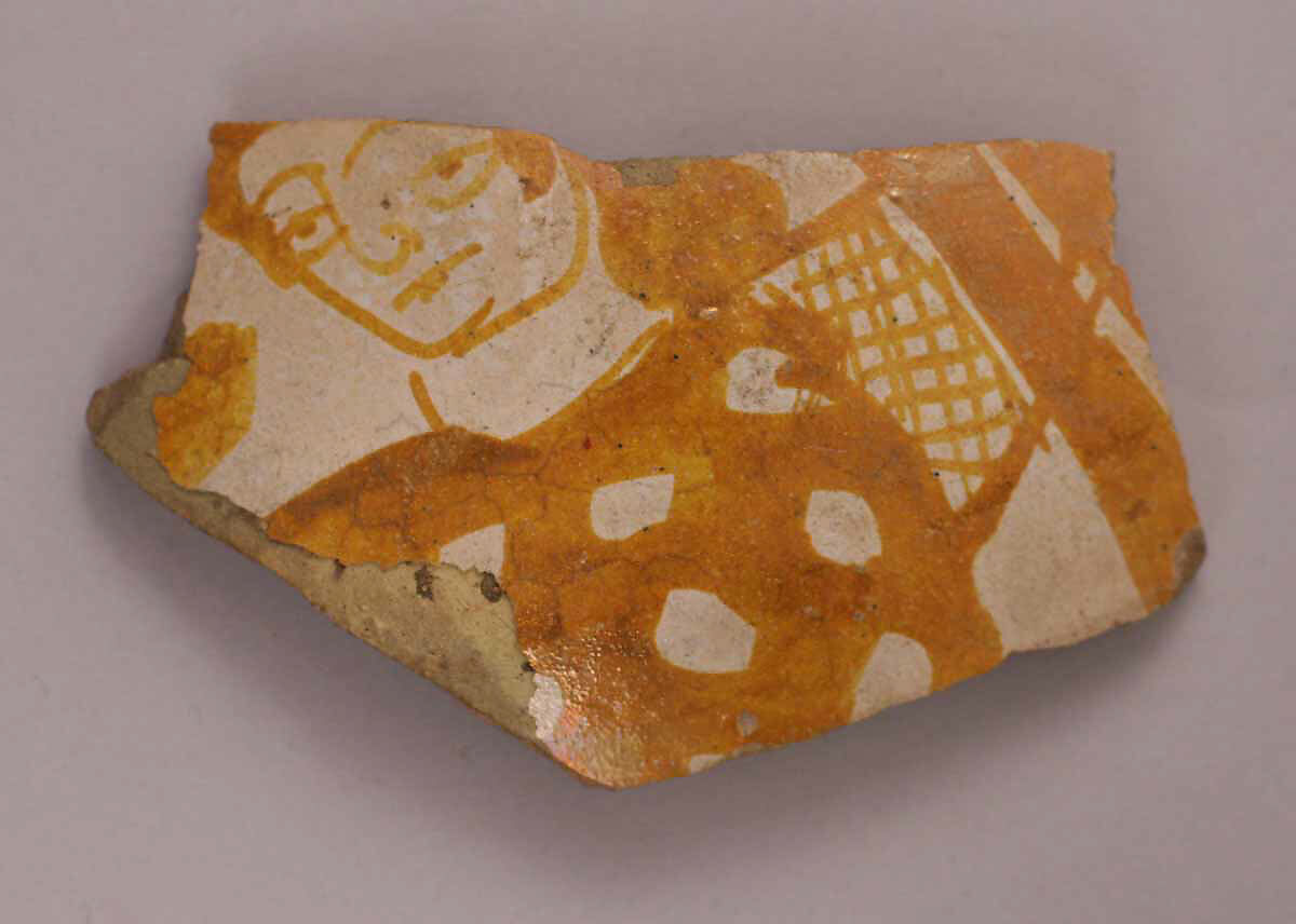 Fragment, Stonepaste; painted under transparent glaze 
