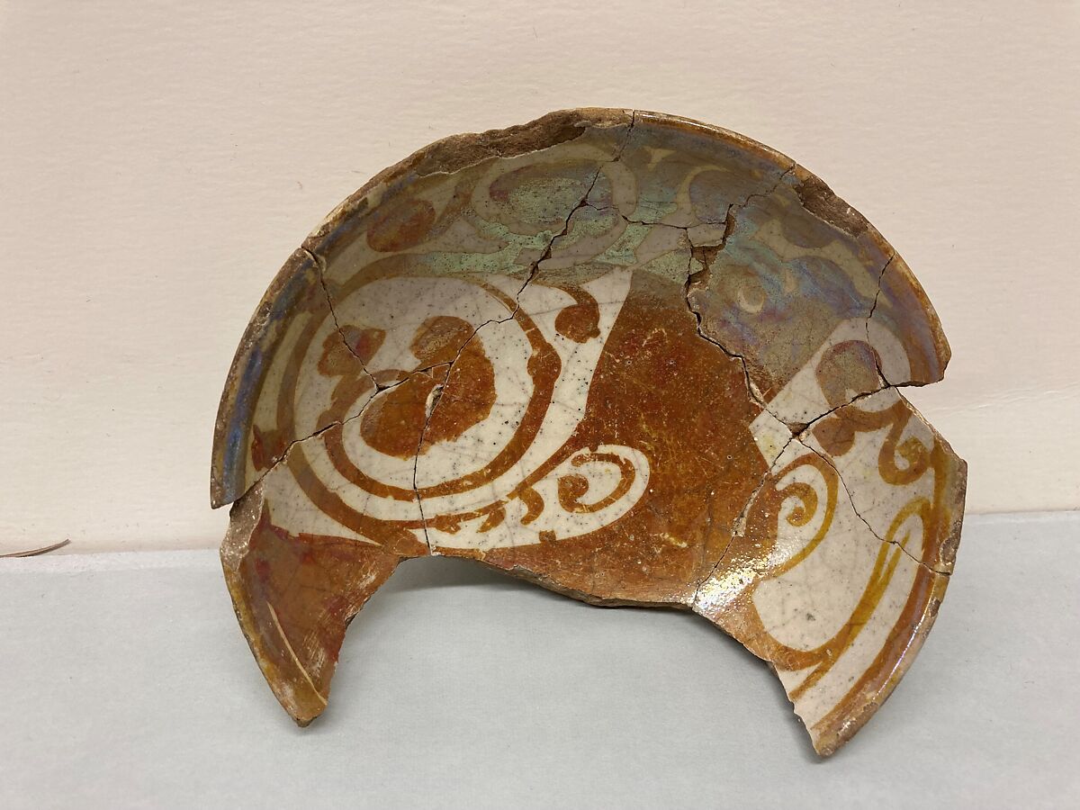 Fragment of a Bowl, Stonepaste; painted under transparent glaze 