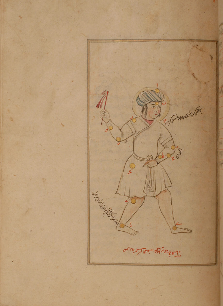 Kitab suwar al-kawakib al-thabita (Book of the Images of the Fixed Stars) of al-Sufi, `Abd al-Rahman al-Sufi (Iranian, Rey 903–986 Shiraz), Ink, opaque watercolor, and gold on paper