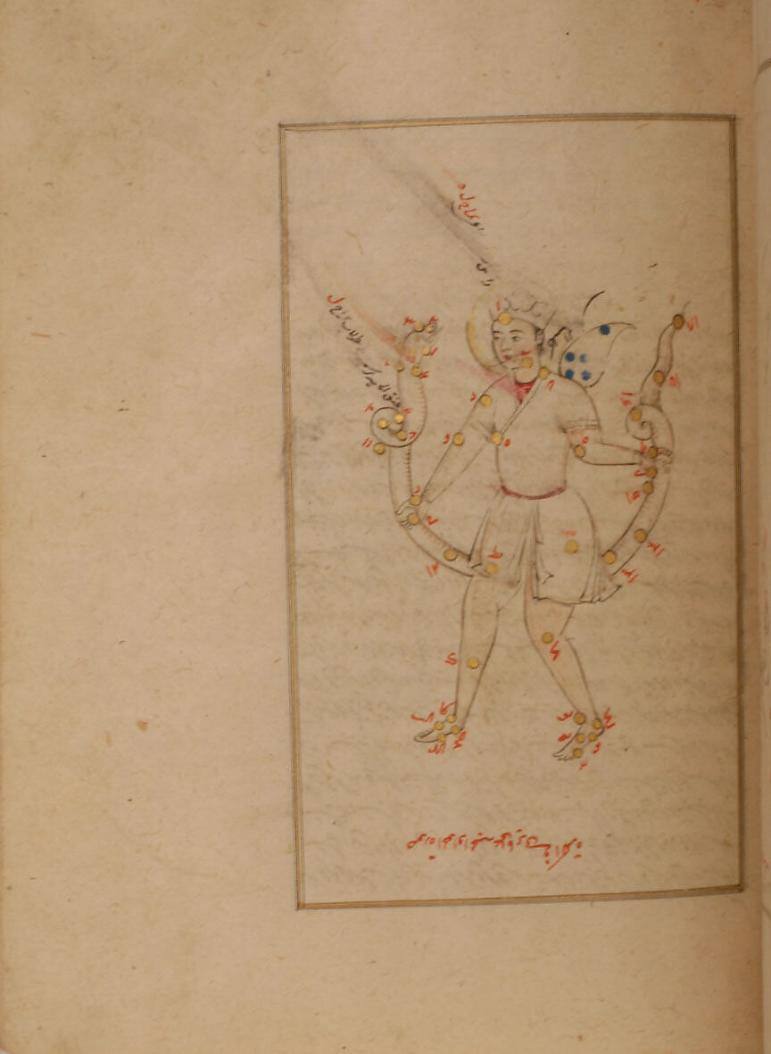 Kitab suwar al-kawakib al-thabita (Book of the Images of the Fixed Stars) of al-Sufi, `Abd al-Rahman al-Sufi (Iranian, Rey 903–986 Shiraz), Ink, opaque watercolor, and gold on paper