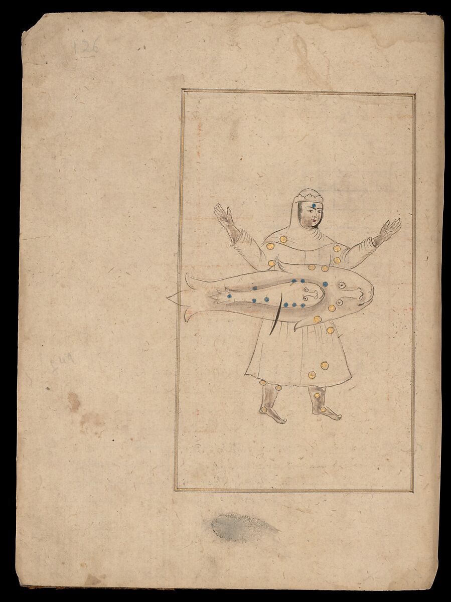 Kitab suwar al-kawakib al-thabita (Book of the Images of the Fixed Stars) of al-Sufi, `Abd al-Rahman al-Sufi (Iranian, Rey 903–986 Shiraz), Ink, opaque watercolor, and gold on paper 