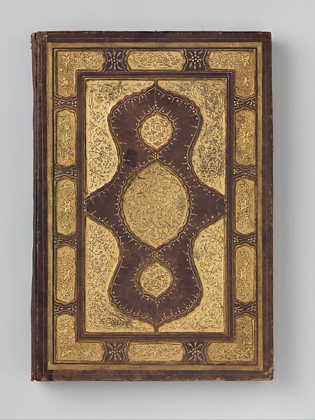 Bookbinding, Leather; stamped, painted, punched, and gilded