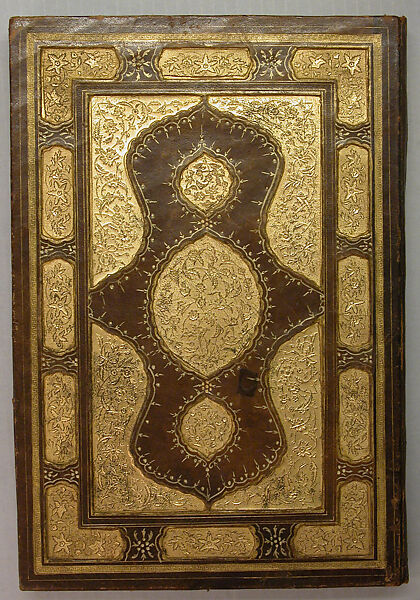 Bookbinding, Leather; stamped, painted, punched, and gilded