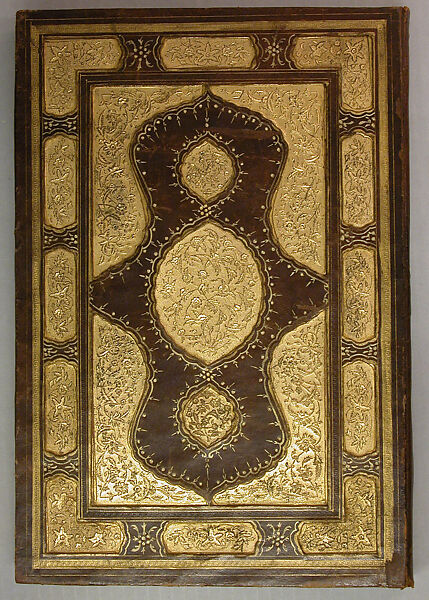 Bookbinding, Leather; stamped, painted, punched, and gilded