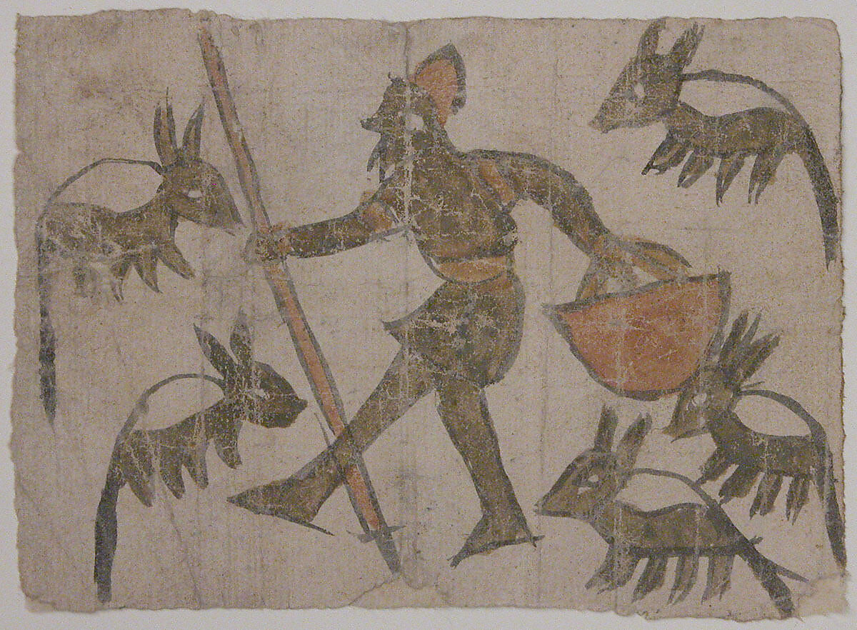 Herdsman and his Flock, Opaque watercolor on paper