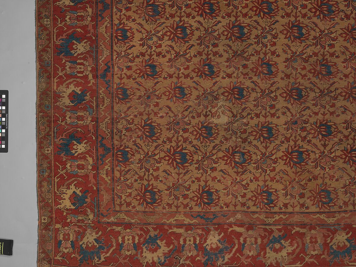 Carpet, Wool (warp, weft, and pile); symmetrically knotted pile