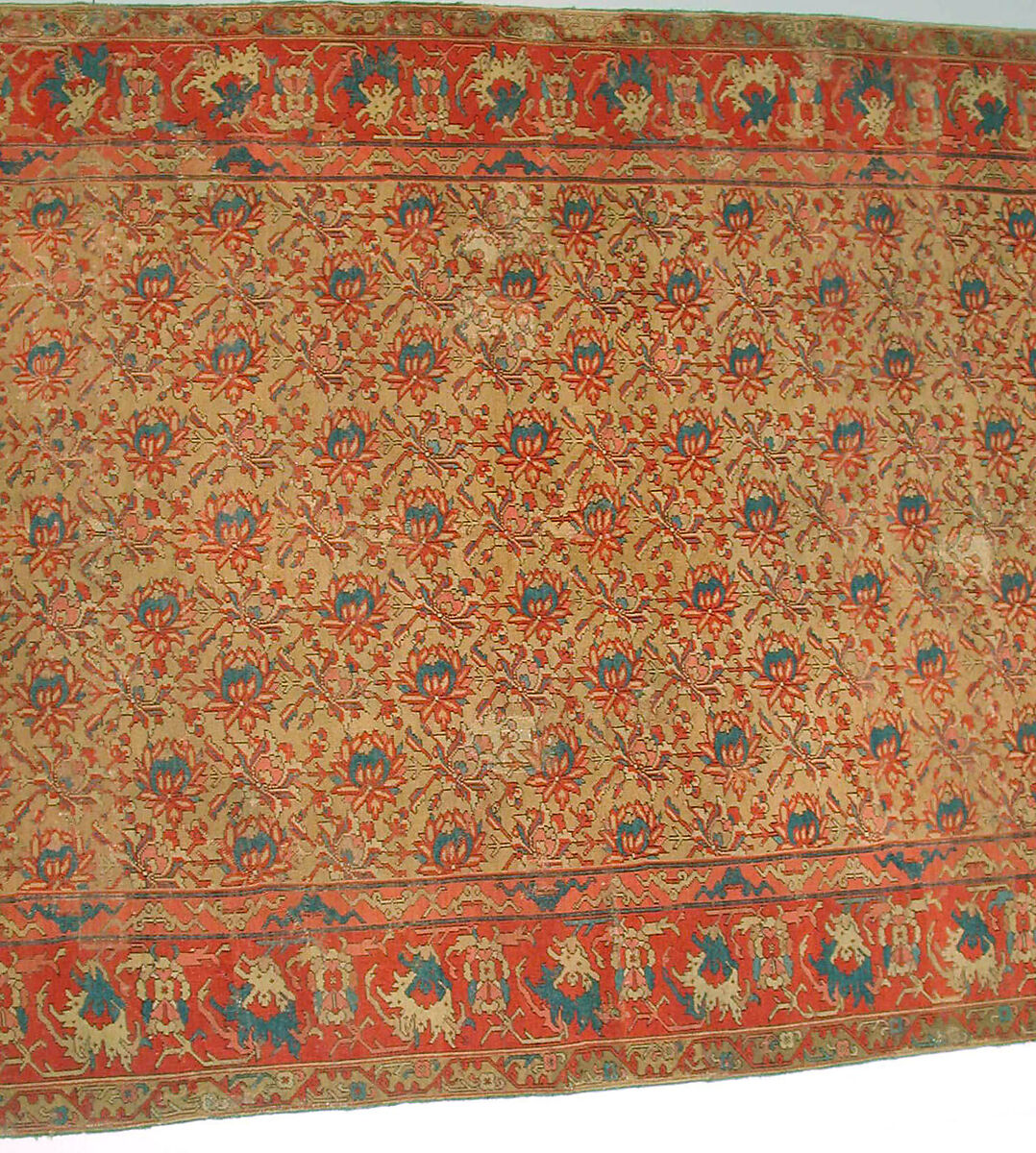 Carpet, Wool (warp, weft, and pile); symmetrically knotted pile