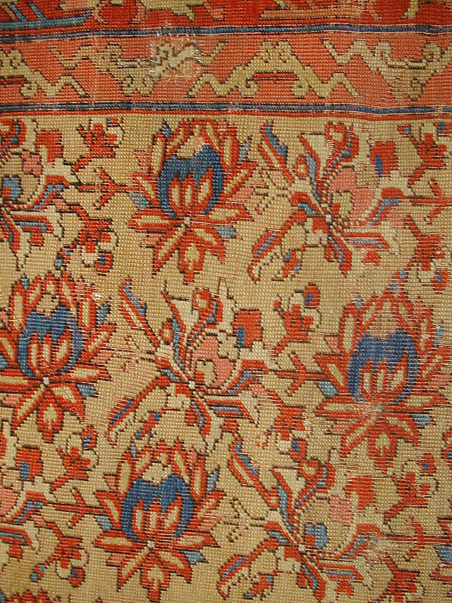 Carpet, Wool (warp, weft, and pile); symmetrically knotted pile