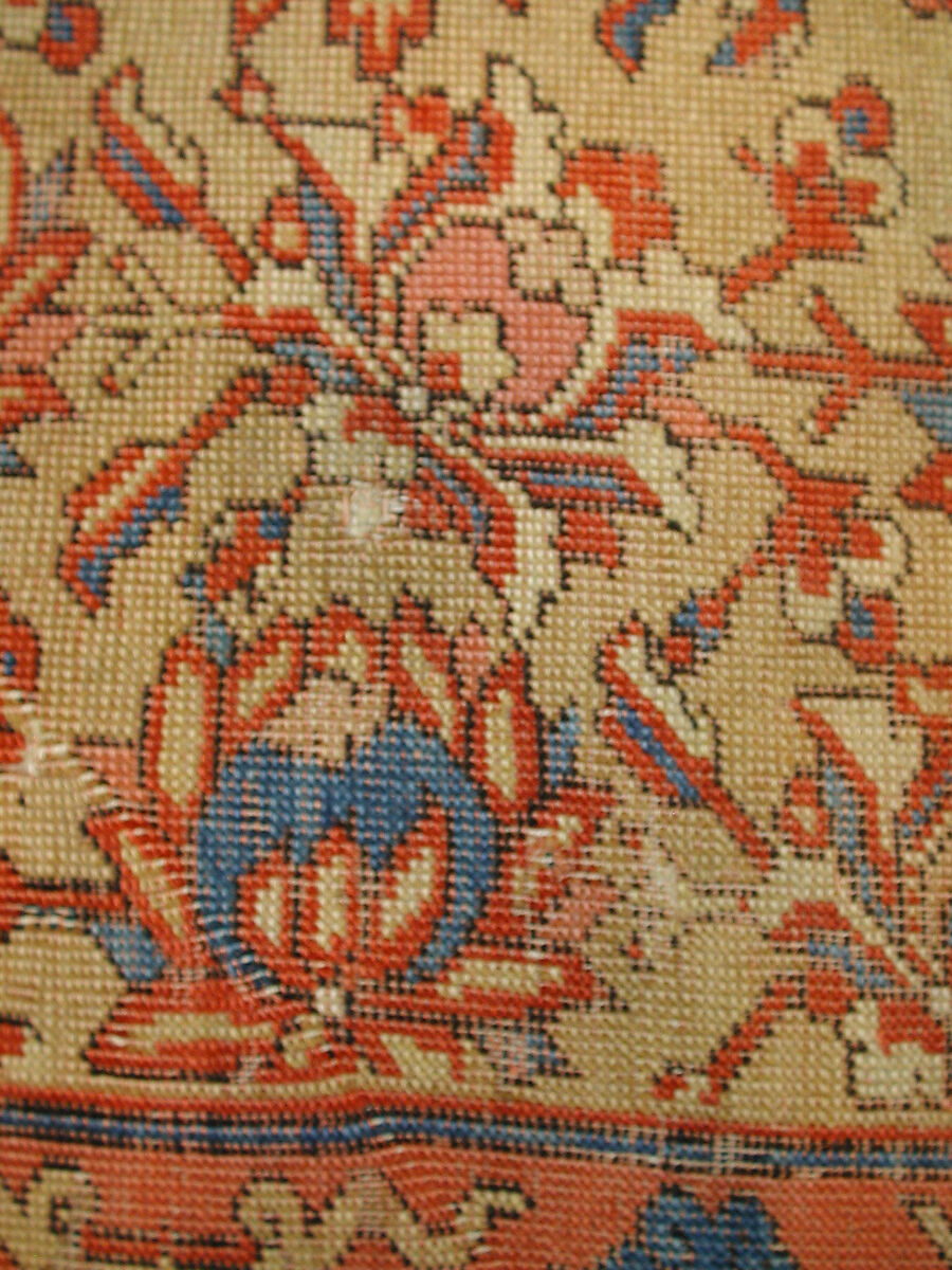 Carpet, Wool (warp, weft, and pile); symmetrically knotted pile