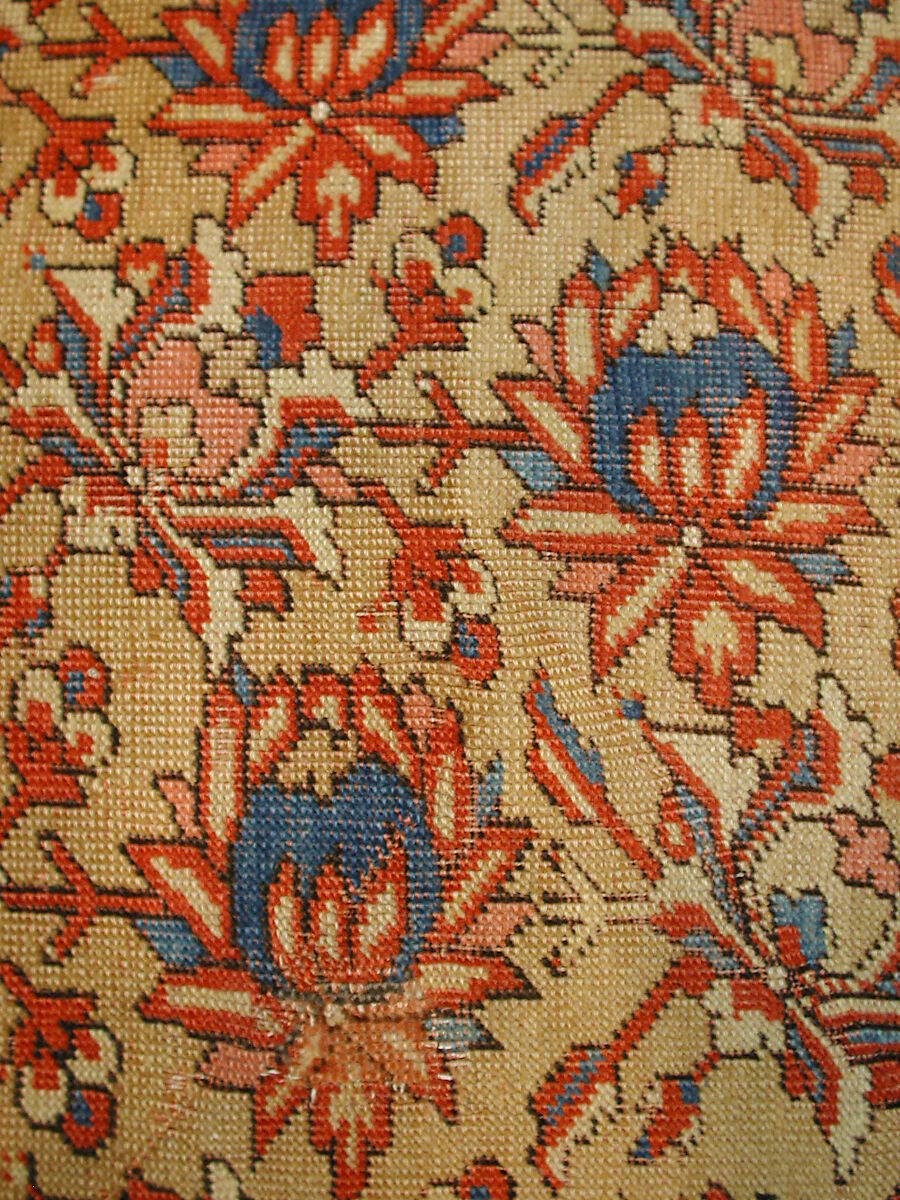 Carpet, Wool (warp, weft, and pile); symmetrically knotted pile