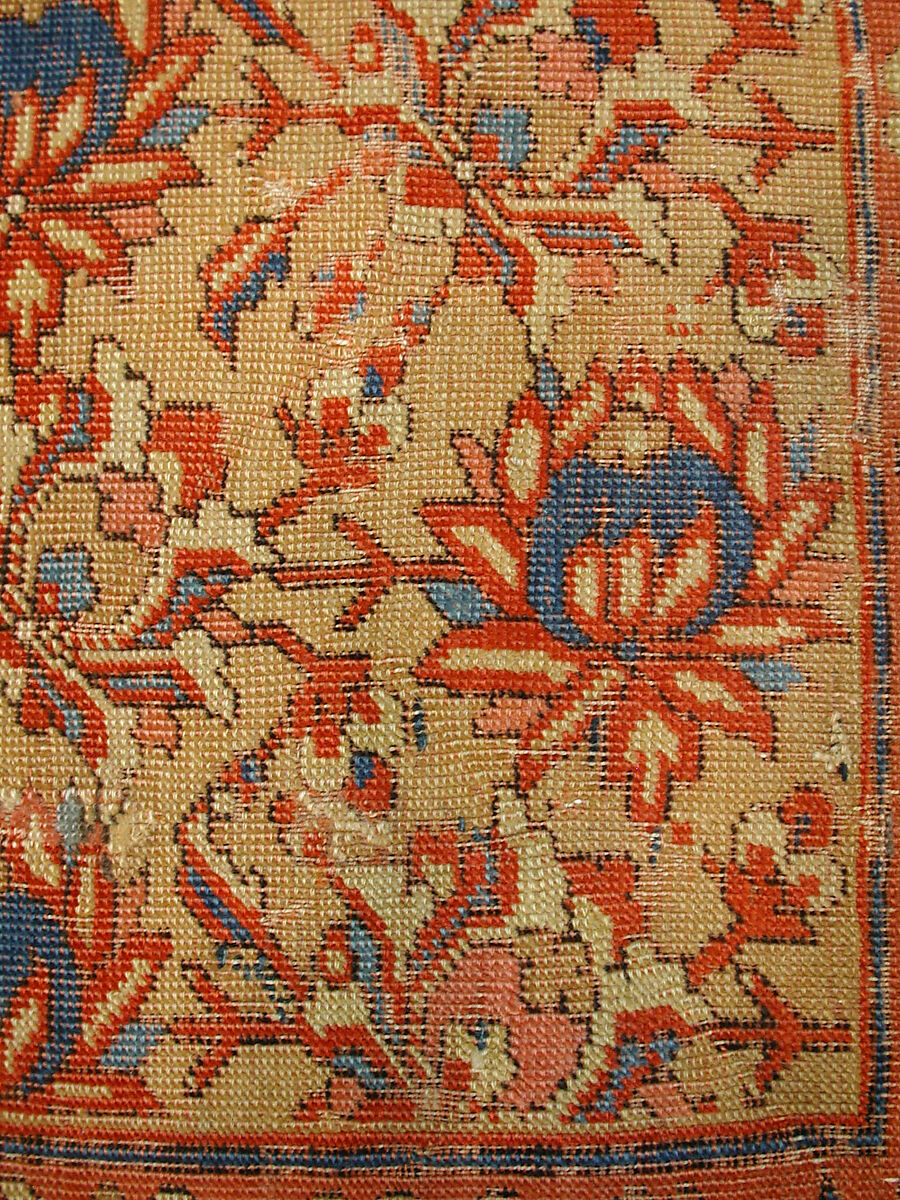 Carpet, Wool (warp, weft, and pile); symmetrically knotted pile