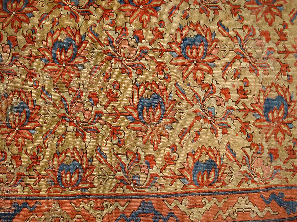 Carpet, Wool (warp, weft, and pile); symmetrically knotted pile