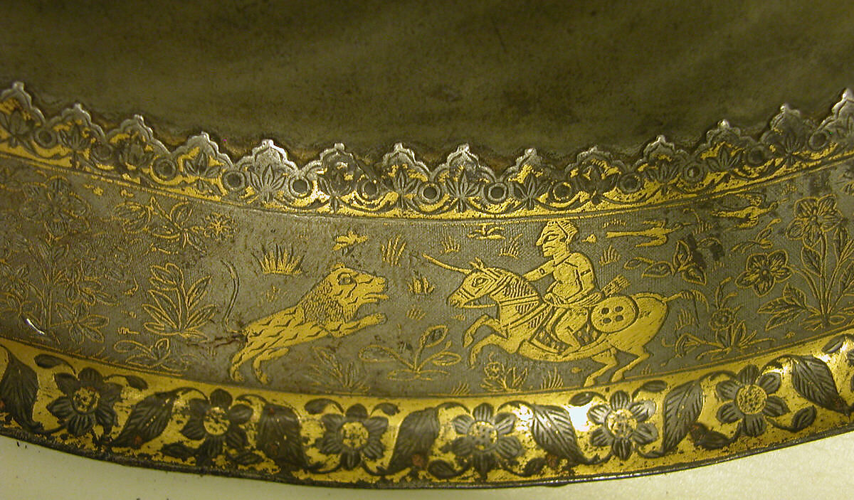 Shield with Hunting and Landscape Vignettes, Steel; with gold overlay