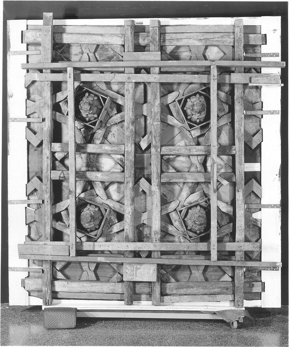 Panel from a Ceiling, Wood; mortised, tenoned, mitered, rabbeted, and painted