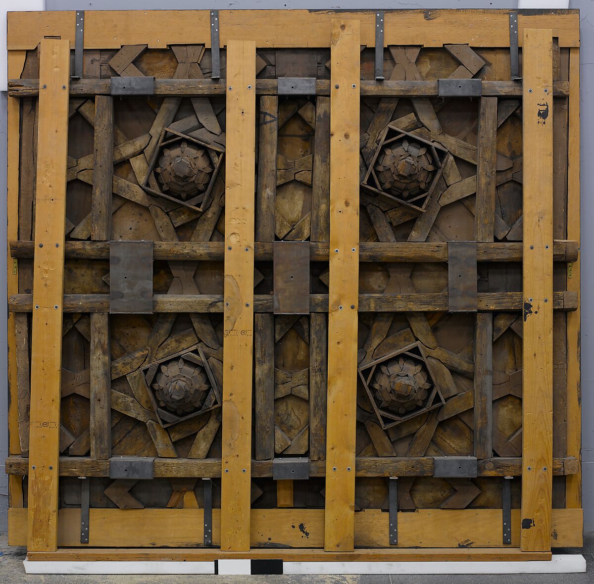 Panel from a Ceiling, Wood; mortised, tenoned, mitered, rabbeted, and painted