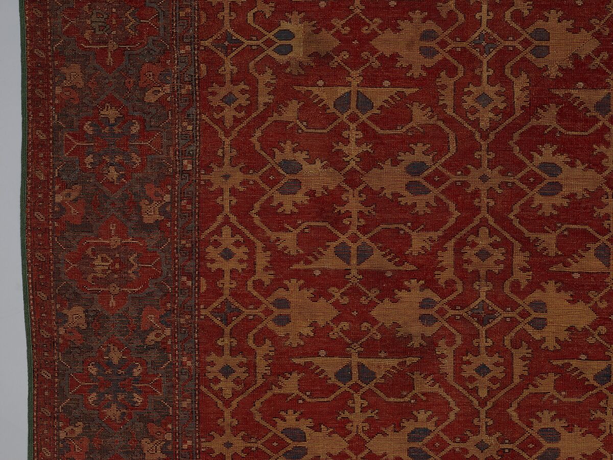 "Lotto" Carpet, Wool (warp, weft, and pile); symmetrically knotted pile