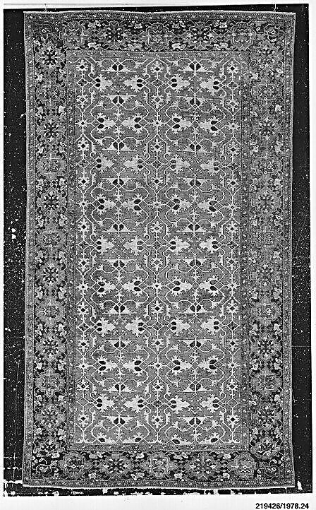 "Lotto" Carpet, Wool (warp, weft, and pile); symmetrically knotted pile