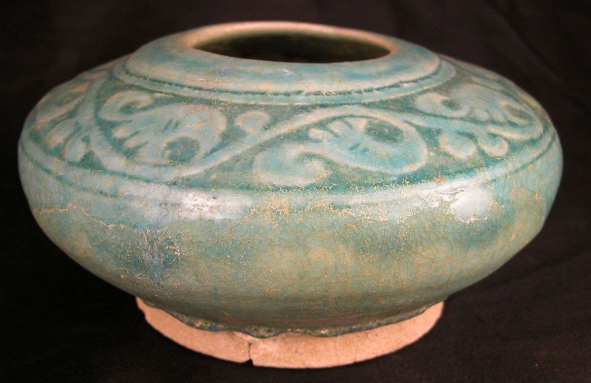 Jar, Composite body; carved and glazed 