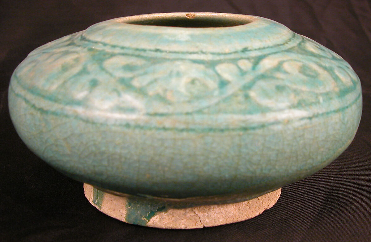 Jar, Composite body; carved and glazed